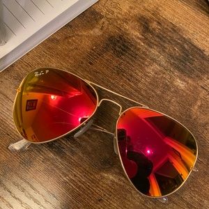 Ray Ban Aviators red/orange used